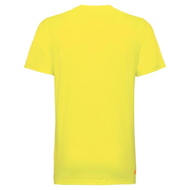 Evin Tech Round-Neck Tee - neon yellow/red