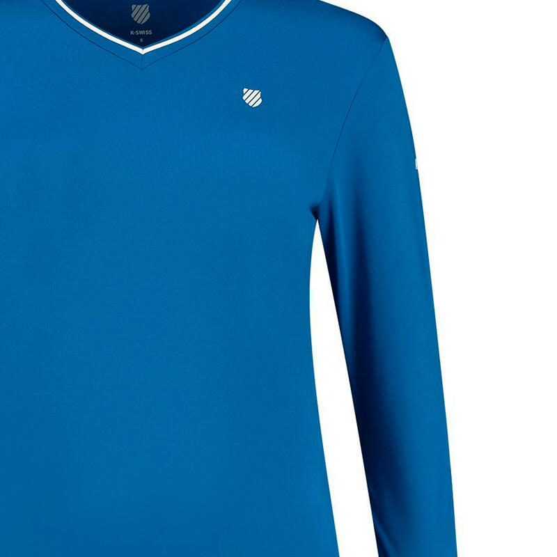 Camiseta de manga larga de tenis y padel mujer kswiss HYPERCOURT 2 azul