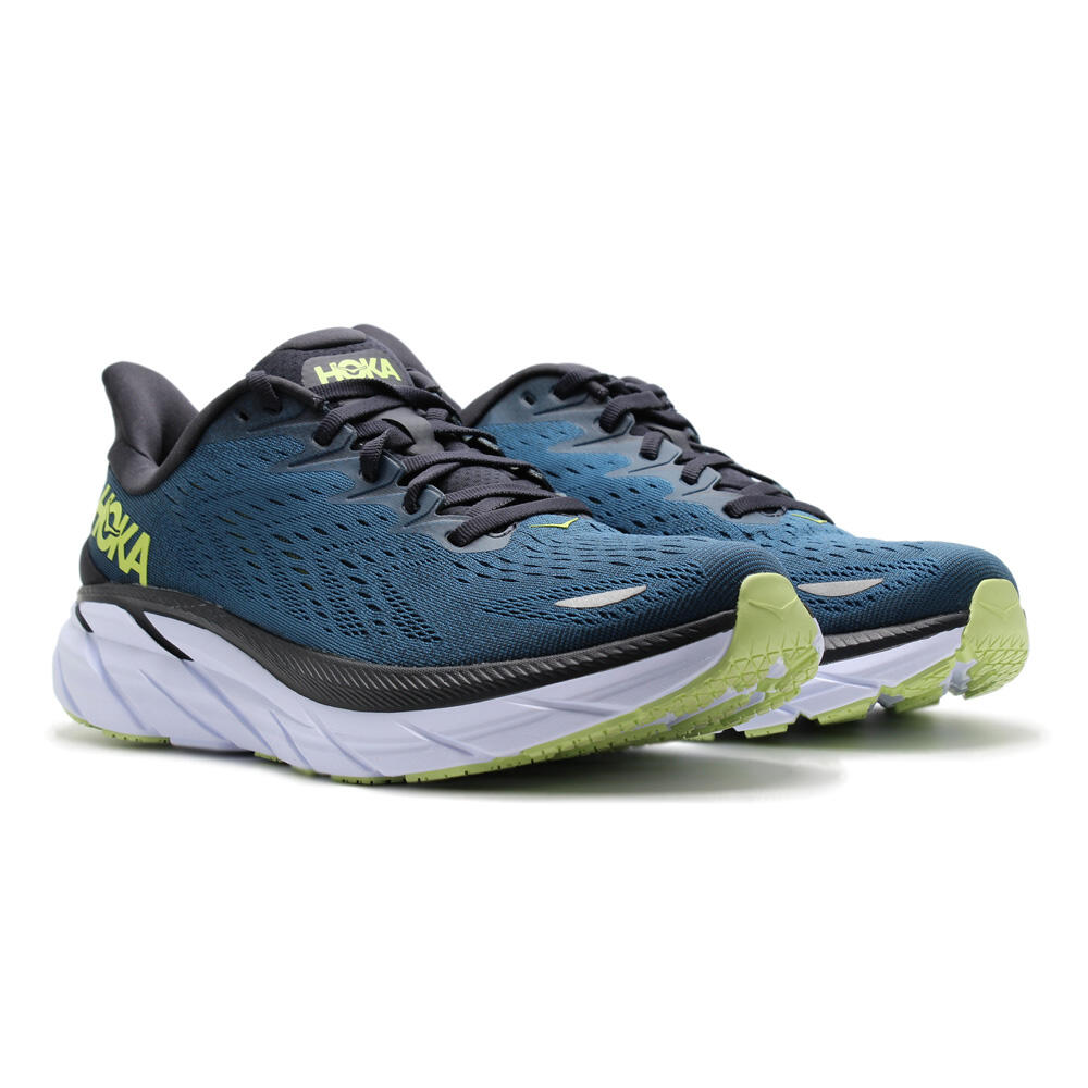 Hoka Mens Clifton 8 Running Shoes Blue Coral/Butterfly 4/6