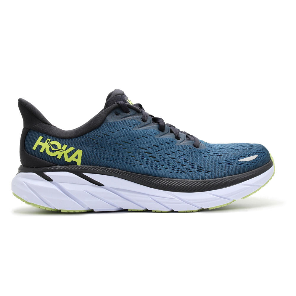 Hoka Mens Clifton 8 Running Shoes Blue Coral/Butterfly 1/6