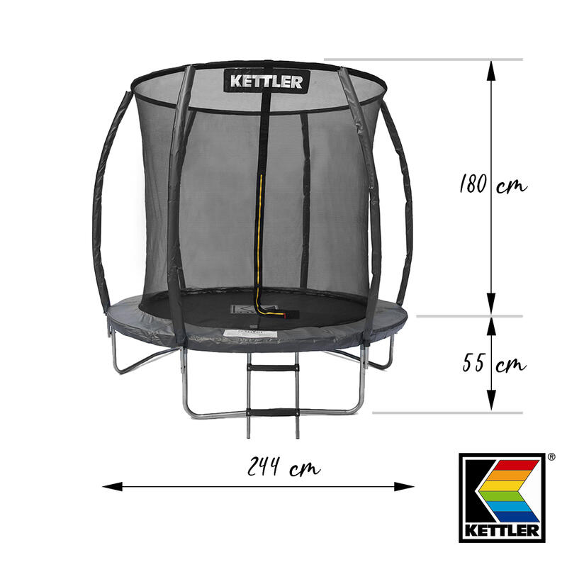 Trampolino da esterno KETTLER JUMP 244cm - grigio