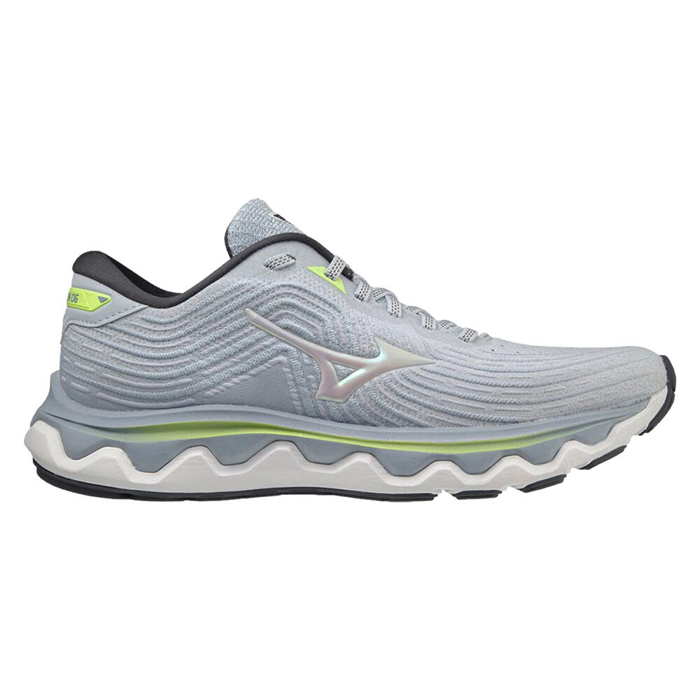 Mizuno Womens Wave Horizon 6 Running Shoes Heather/Wht/NeoLime 1/5