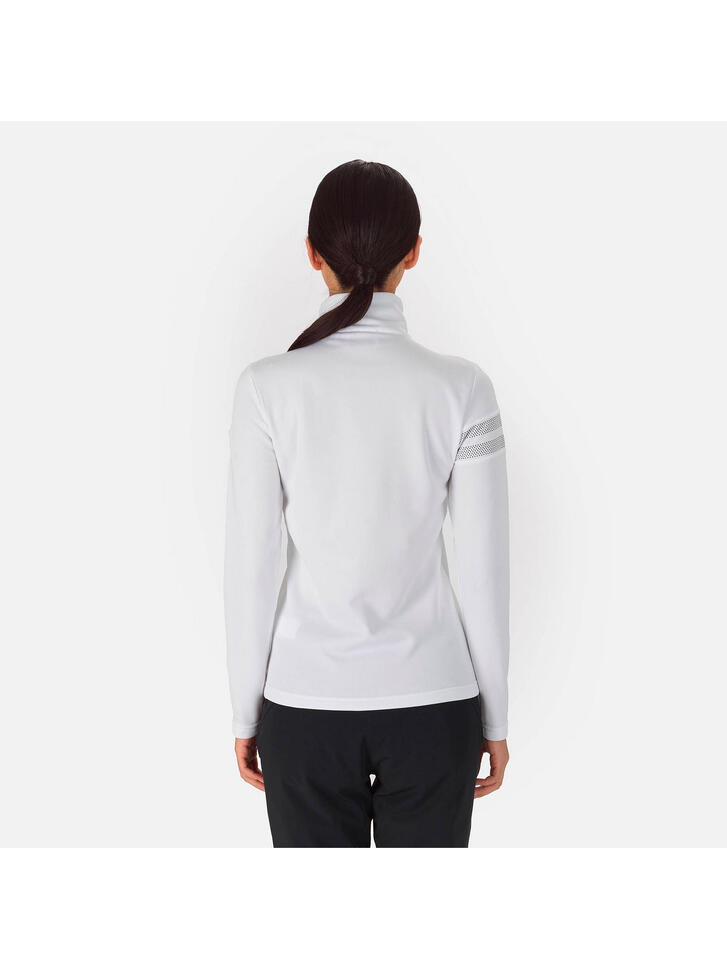 Koszulka narciarska damska Rossignol W RESORT 1/2 Zip termiczna biały