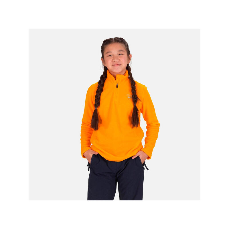 Polar narciarski dla dzieci Rossignol Girl 1/2 Zip Fleece pomarańczowy