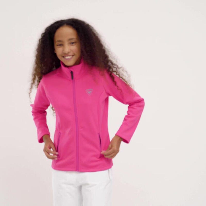 Bluza narciarska dla dzieci Rossignol Girl Fz Clim różowa