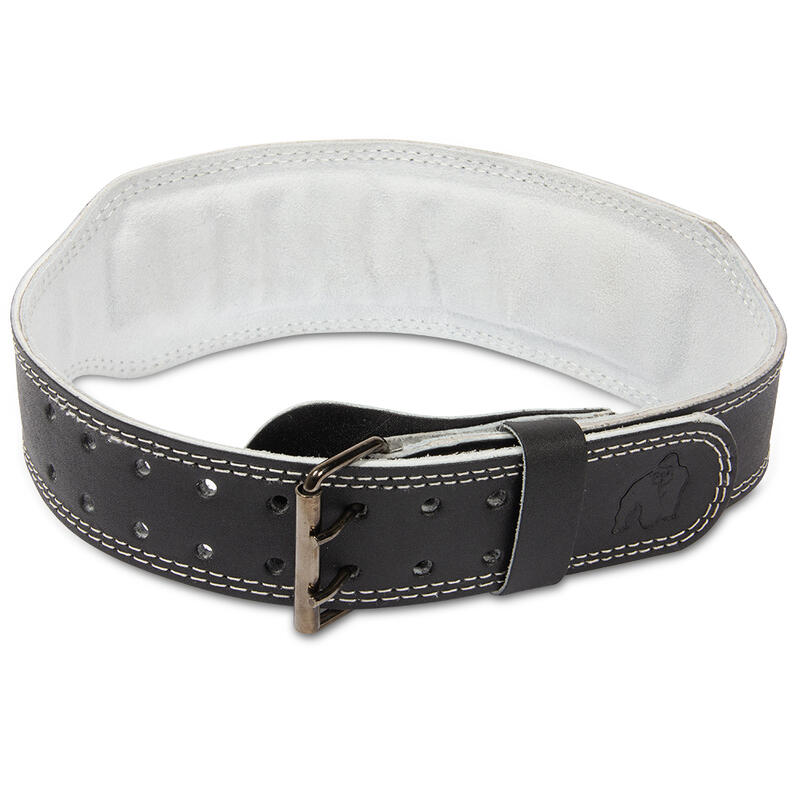 Cuero acolchado de 4 pulgadas. Cinturón de elevación - Negro/gris /3XL