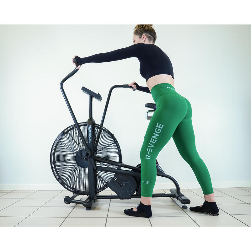 Leggings push up Q-Skin donna tecnici Fitness Pilates Running Cardio Yoga verde