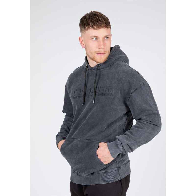 Übergroßer Herren-Hoodie - Crowley - Grau Gewaschen