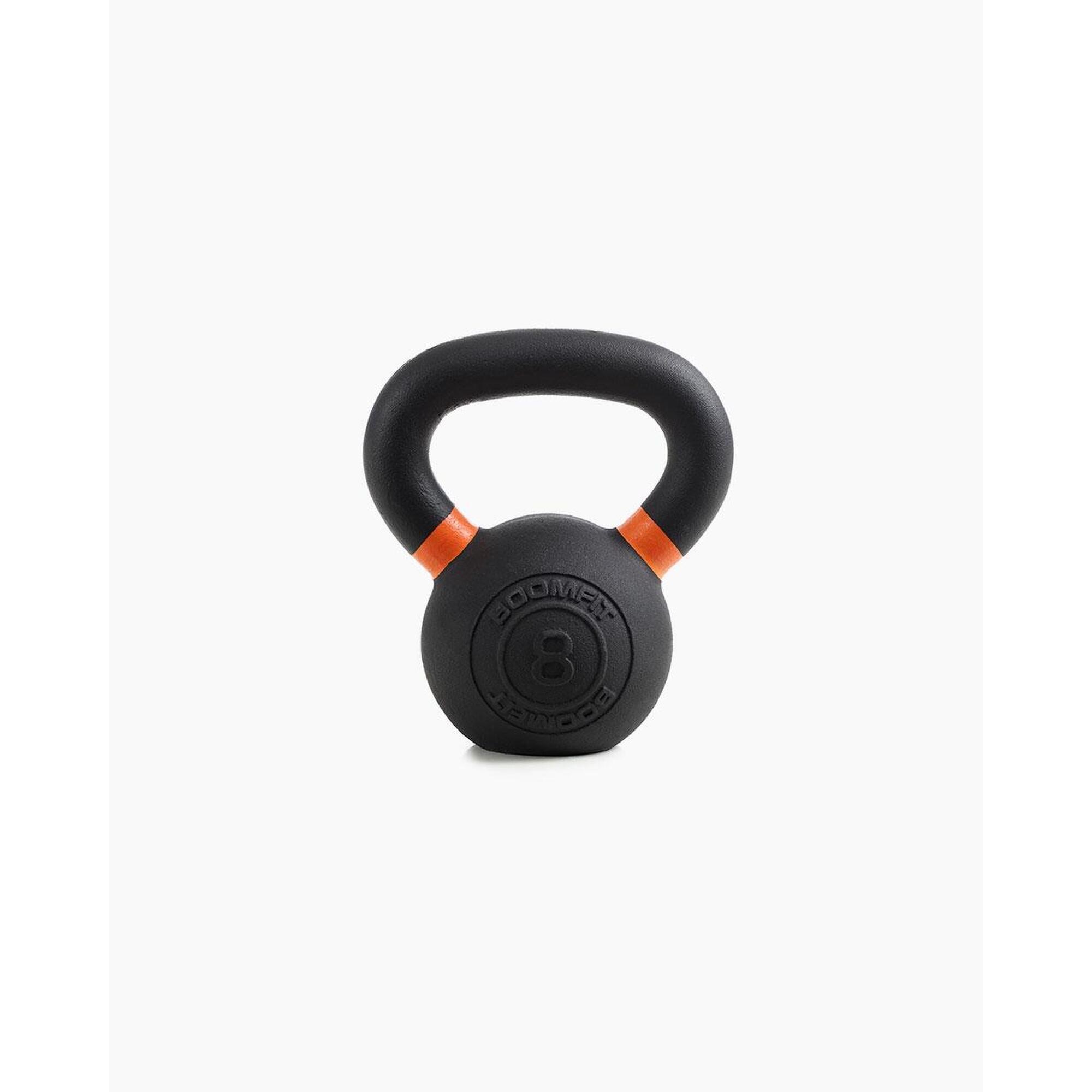 Boomfit - Kettlebell Cast Iron 8kg - Boomfit - Sac Lesté - Orange - Taille Unique - Decathlon