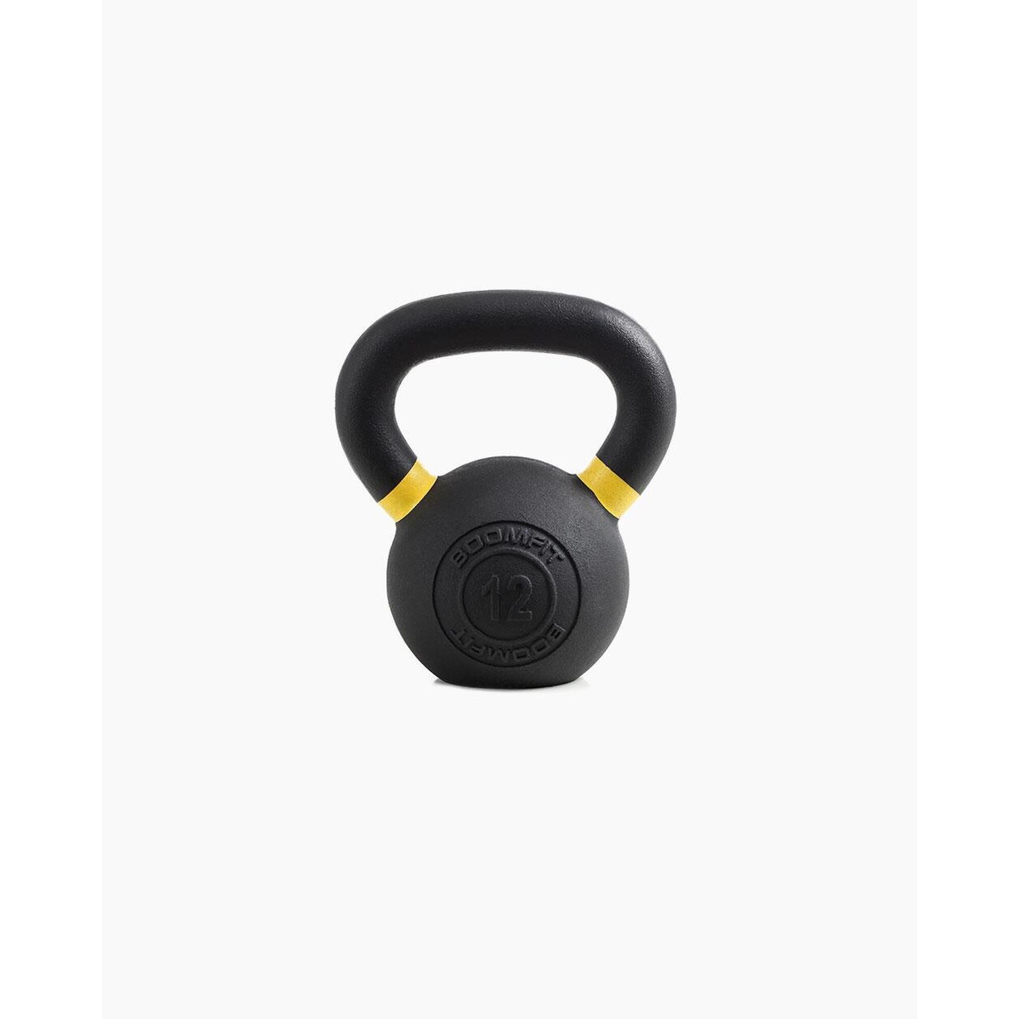 Boomfit - Kettlebell Cast Iron 12kg - Boomfit - Sac Lesté - Jaune - Decathlon