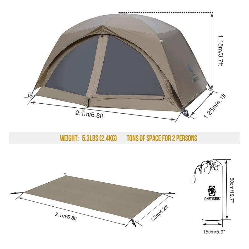 SCAENA Backpacking Tent (2person) - BROWN