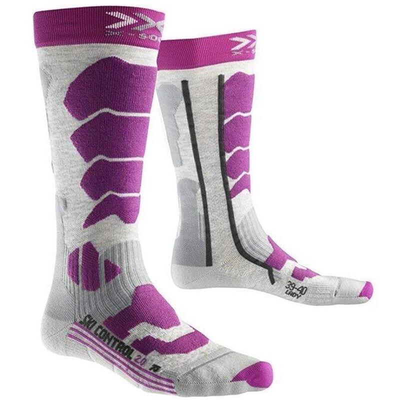 Chaussettes de ski pour femmes X-Socks Ski Control 2.0 purple