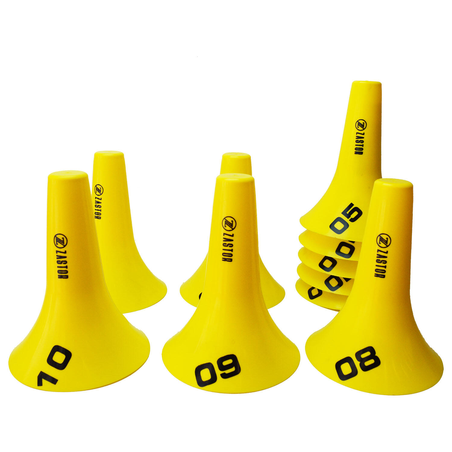 ZASTOR Set 10 Conos 23cm Numerados Zastor Flut-10N