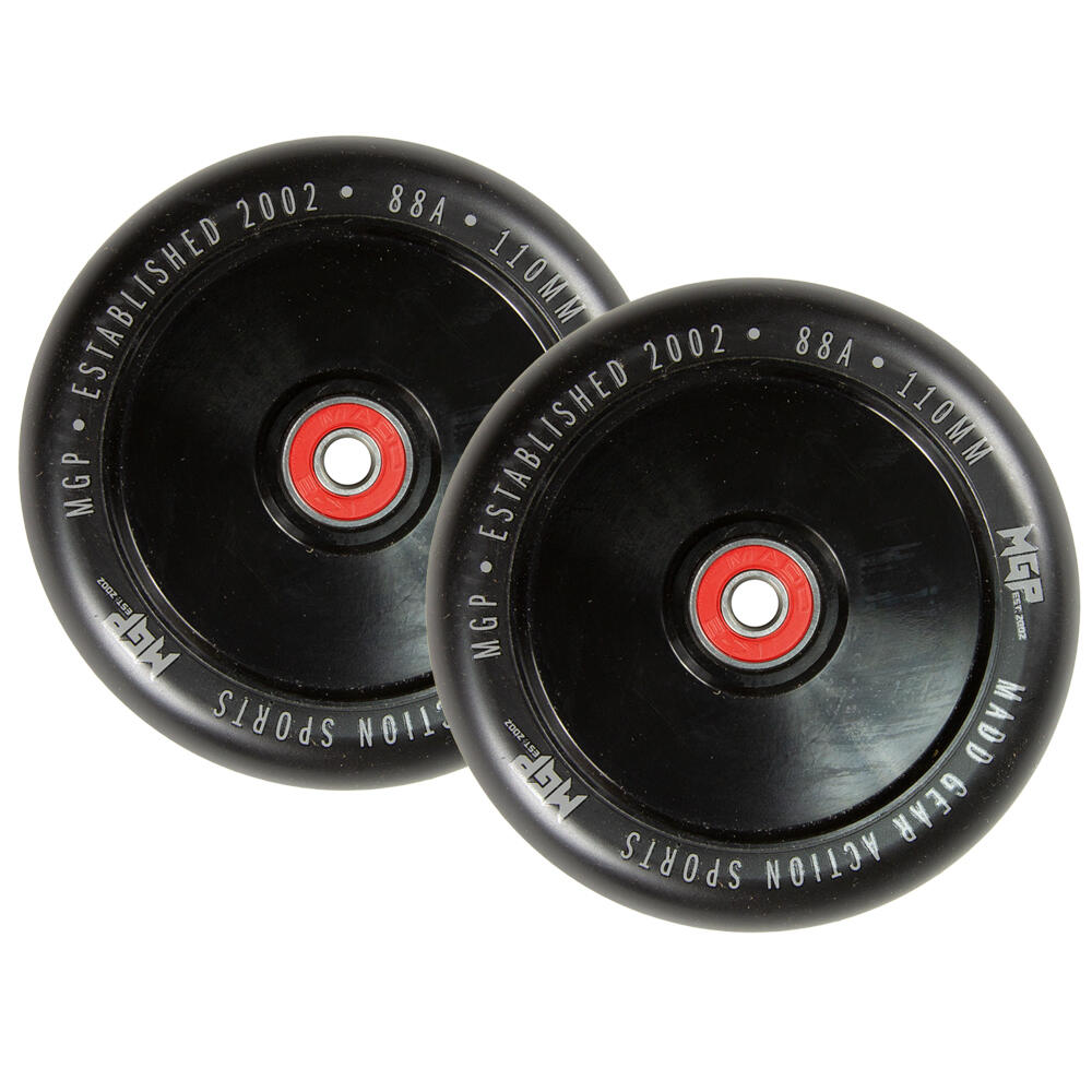 MGP MFX CORRUPT 110MM PRO STUNT SCOOTER WHEELS inc BEARINGS PAIR – BLACK/BLACK 1/3