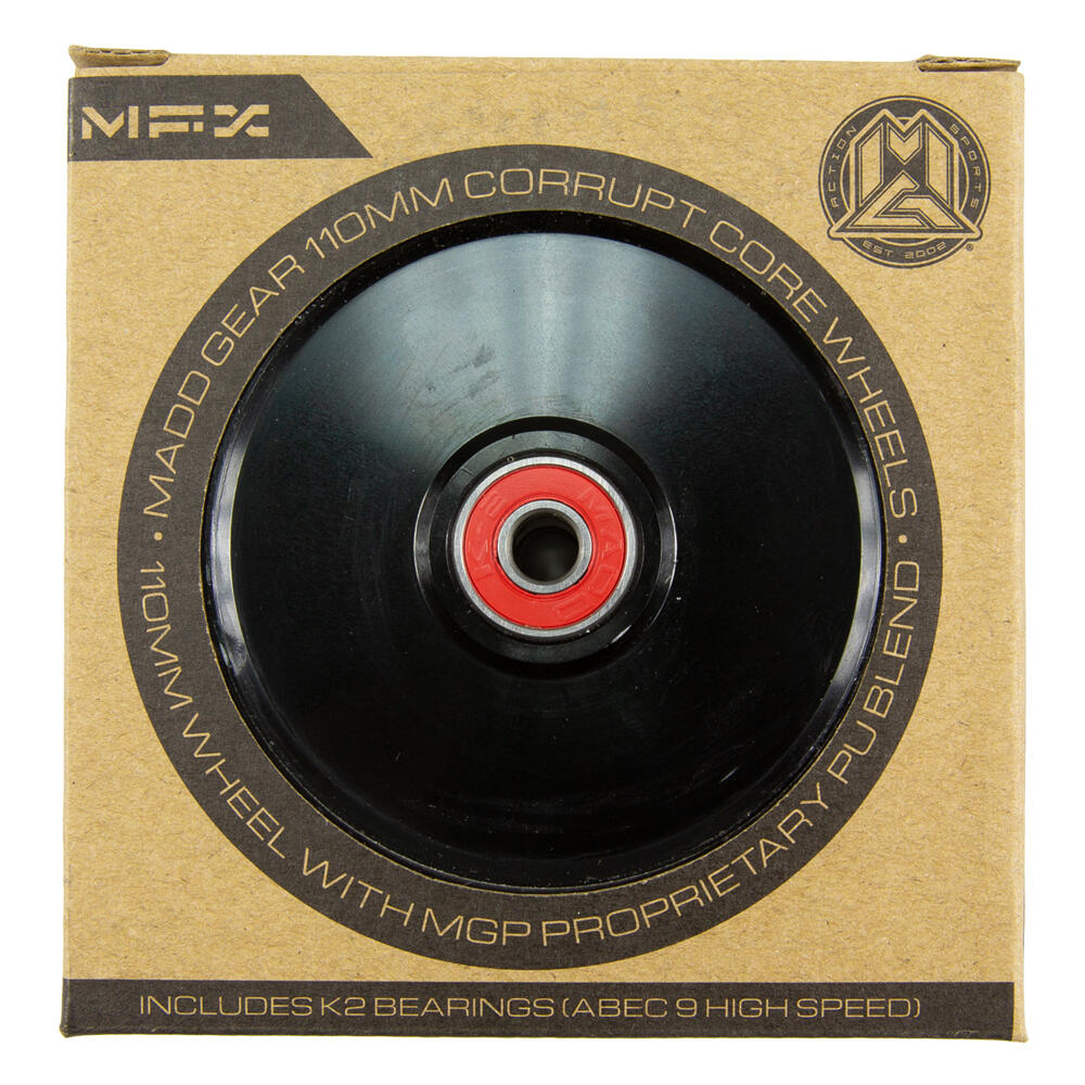 MGP MFX CORRUPT 110MM PRO STUNT SCOOTER WHEELS inc BEARINGS PAIR – BLACK/BLACK 3/3