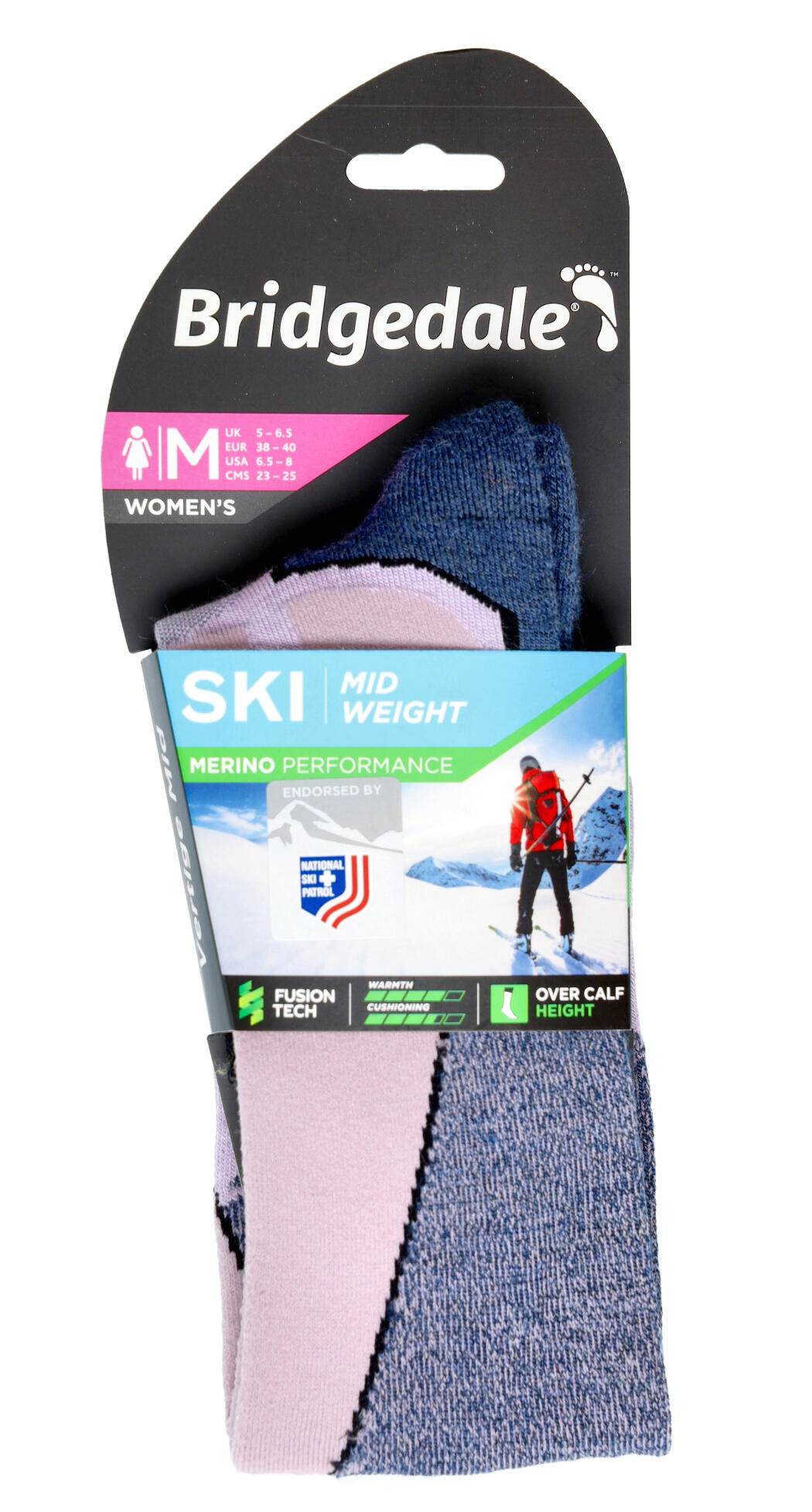 Skarpety do narciatstwa damskie Bridgedale Ski Mid Merino P Pattern 5/5