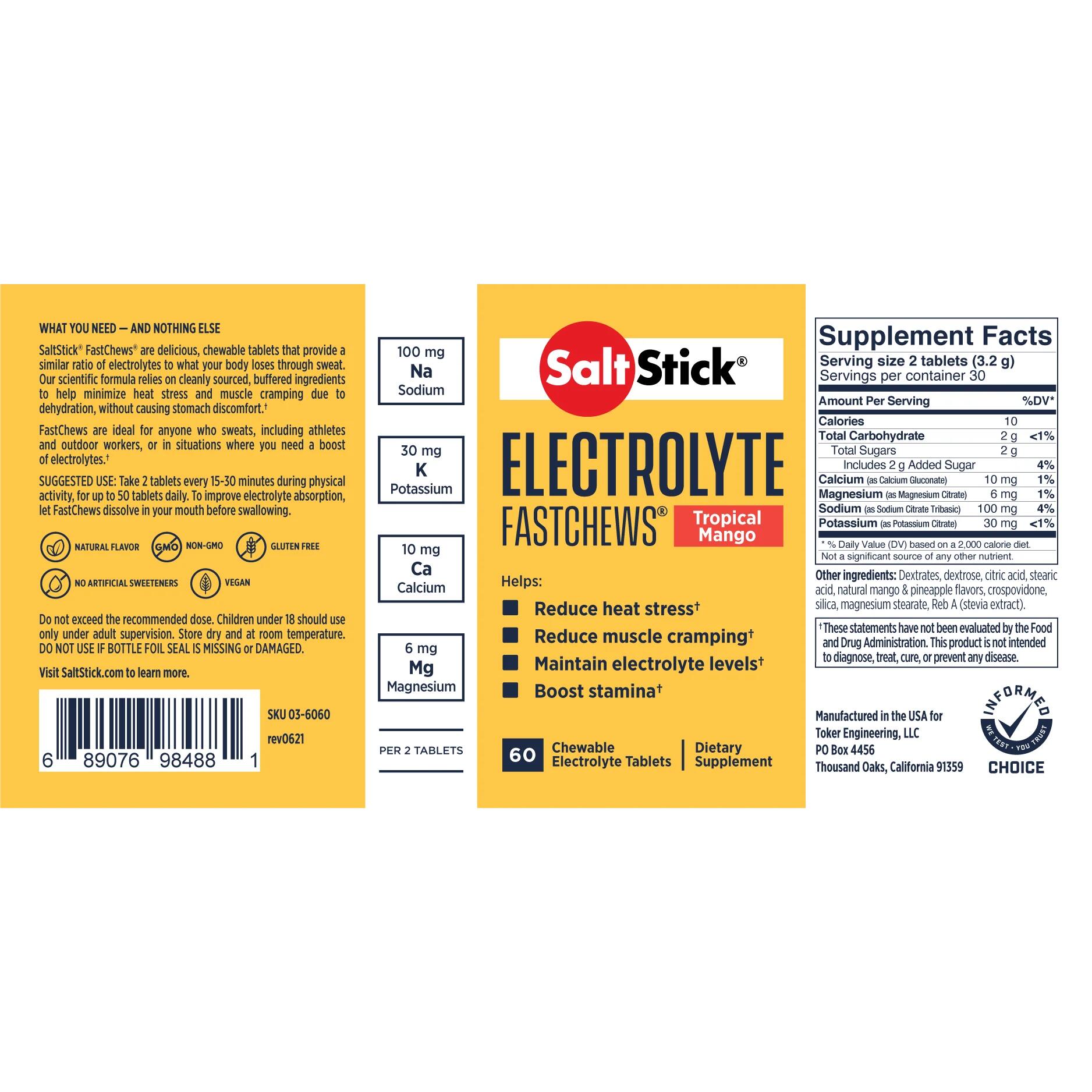 Electrolyte FastChews Box of 12 Packs SALTSTICK Decathlon