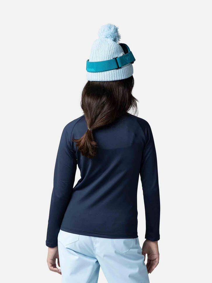 Bluzka narciarska dla dzieci Rossignol GIRL 1/2 ZIP Warm Stretch termo granatowa