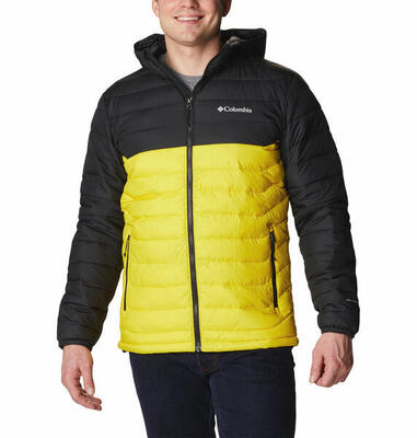 Sudadera con capucha para hombre Columbia Powder lite en color amarillo