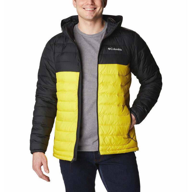 Casaco com capuz para homem Columbia Powder lite em amarelo