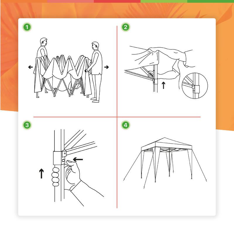 Carpa California 3x3m plegable Beige. Jardín, playa, campo, terraza