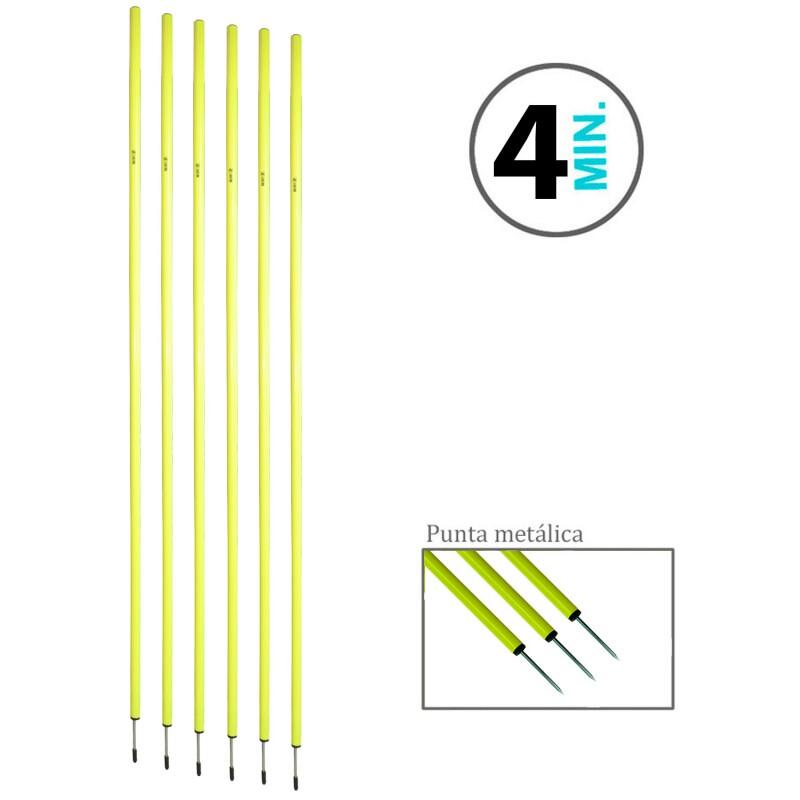 Juego 4 Picas Slalom ZASTOR 160 cm Punta Acero AMARILLO 2/3