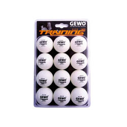 Balles de tennis de table Training Balls 3* - Boite de 12 balles - Blanches