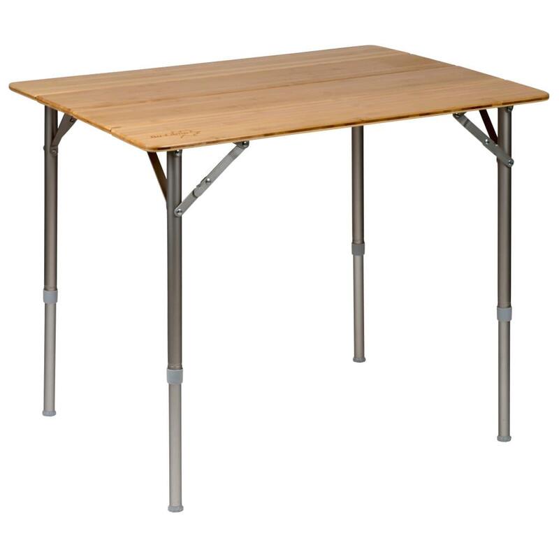Mesa de camping plegable Ajustable Aluminio Bambú