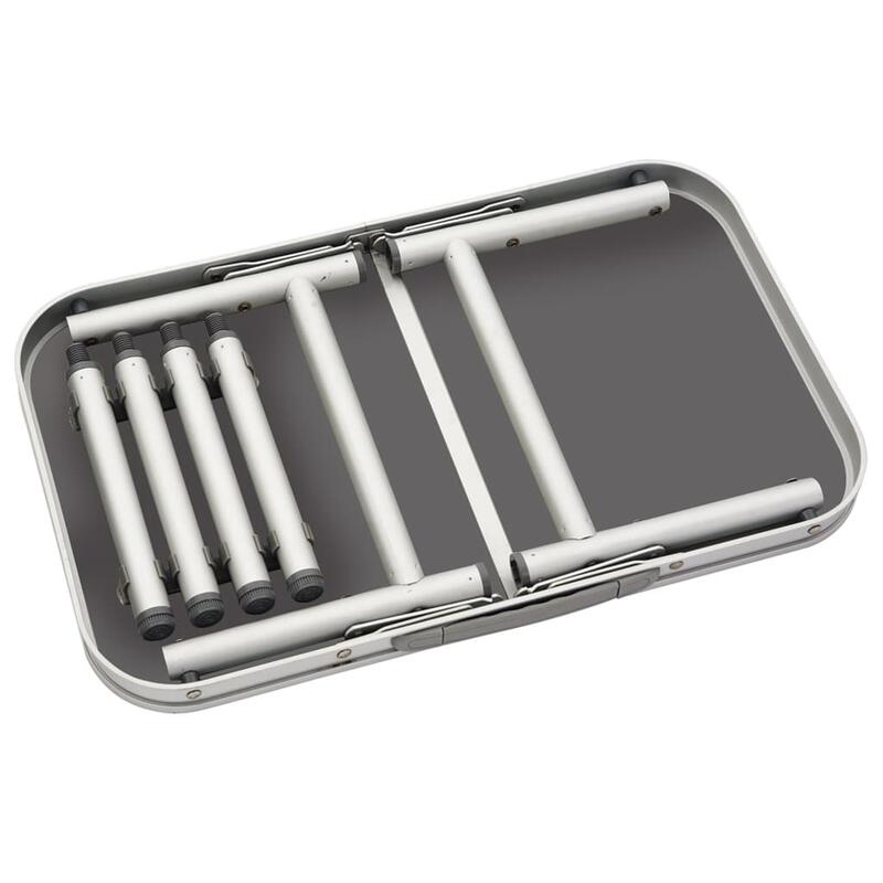 Table Camping IBasingo Mini Pliable - Alliage Aluminium 322g - Portative 15kg - Gris Clair