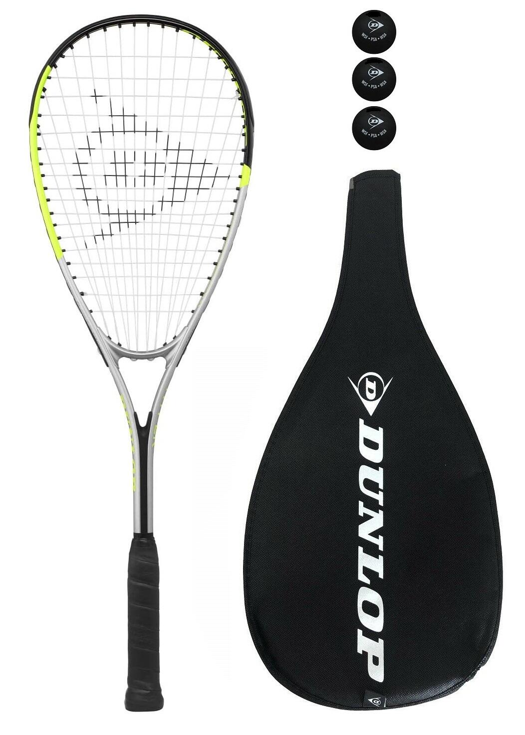Dunlop Hyper Lite Ti 4.0 Squash Racket, Cover & 3 Squash Balls 1/1