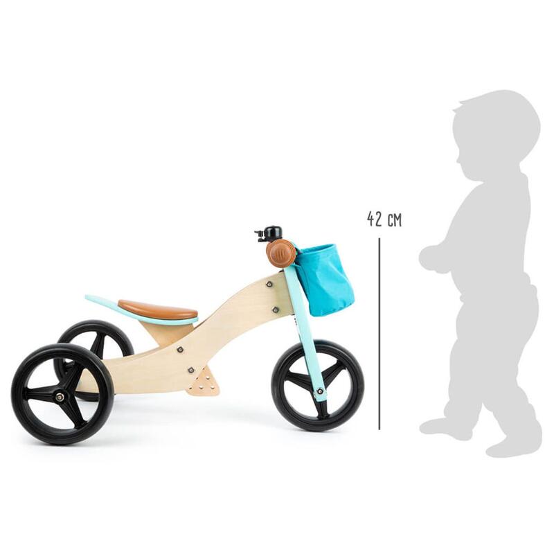 Tricycle en bois et vélo d'équilibre 2en1