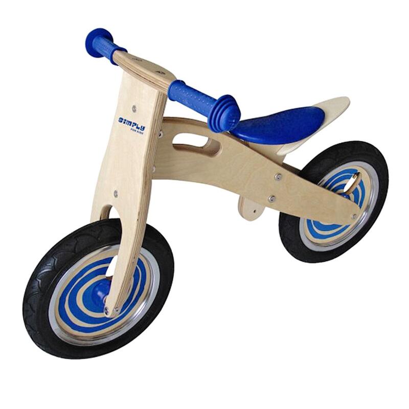 Vélo d'équilibre en bois bleu