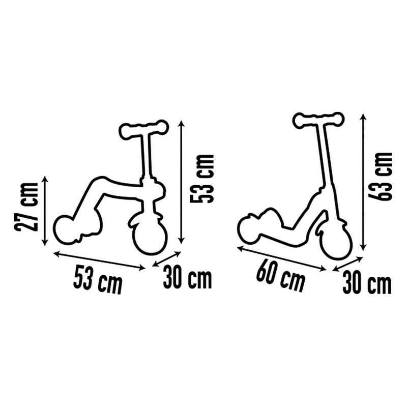 Vélo d'étape et d'équilibre réversible 2 en 1