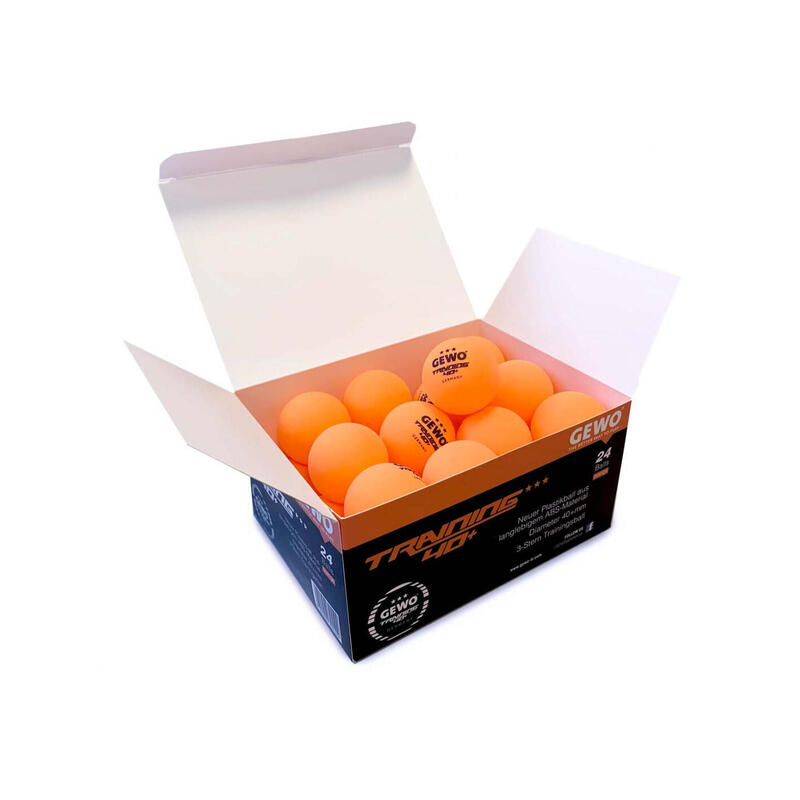 Gewo tafeltennisballen training box van 24 - 3* - Oranje - Ping Pong Ballen