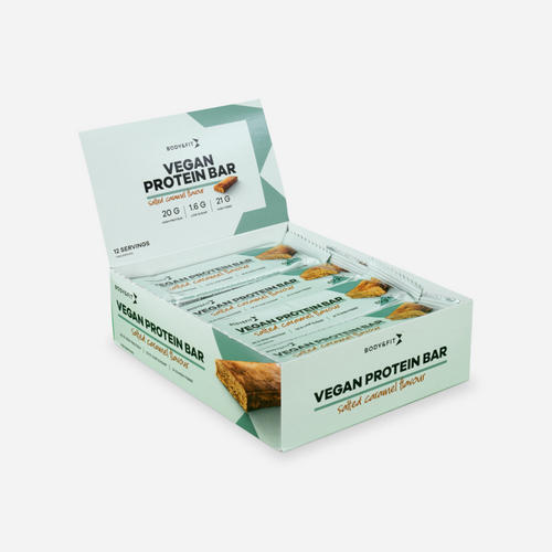 Vegan Protein Bar - Pflanzliche Eiweißriegel - Salziges Karamell - 12 Riegel