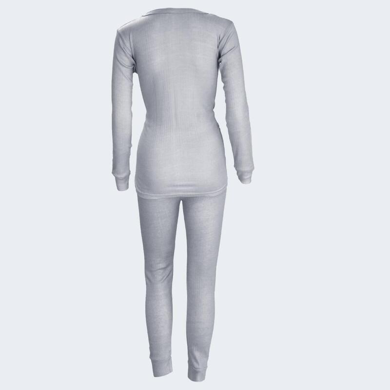 Lenjerie termică femei Set de 3 | Cămașă + Pantaloni | Cremă/gri/albastru clar