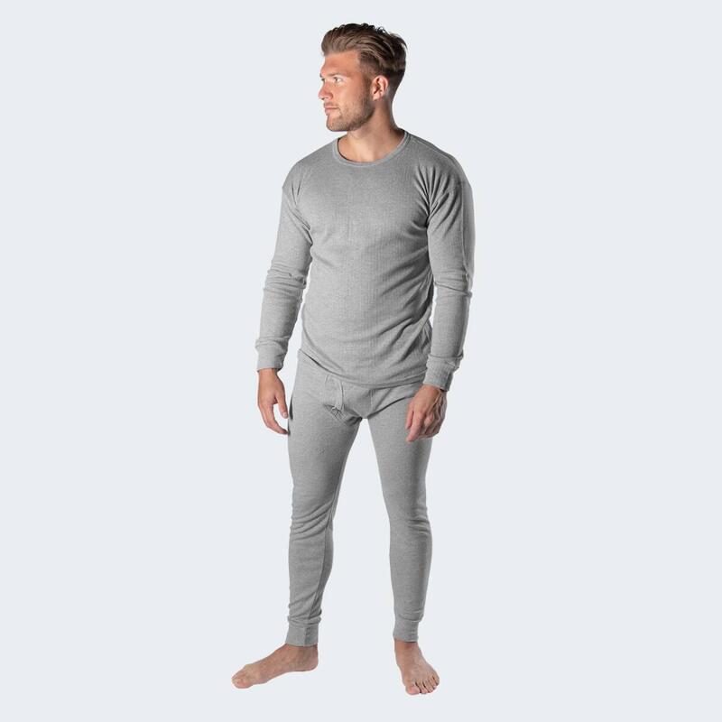 2 peças de roupa interior térmica para homem | Camisa + calças | Cinza