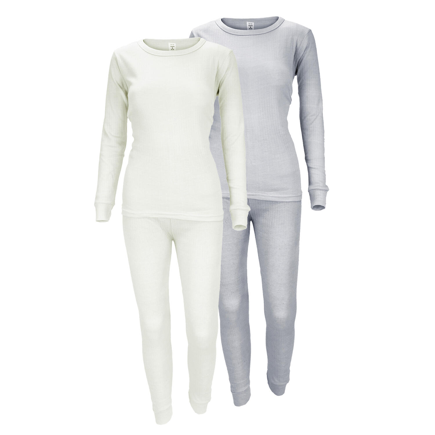 Set 2 thermal underwear | Women | Fleece lining | Cream/Grey