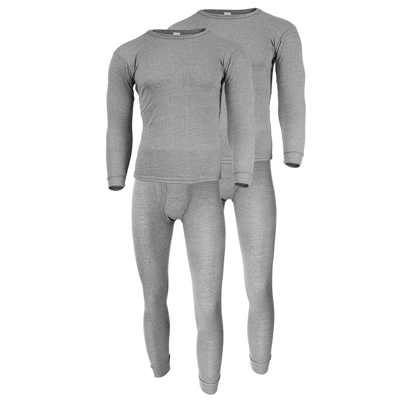 Set 2 sous-vêtements thermiques | Hommes | Doublure polaire | Gris