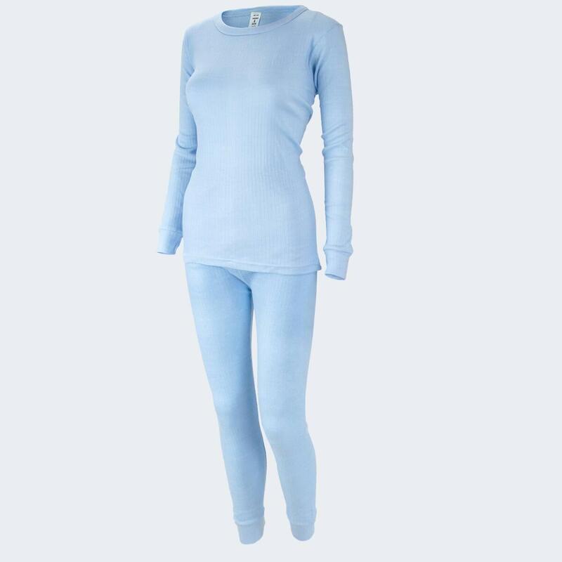 Set 2 sous-vêtements thermiques | Femmes | Doublure polaire | Bleu clair