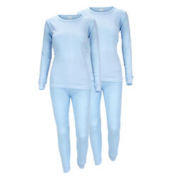 Set 2 sous-vêtements thermiques | Femmes | Doublure polaire | Bleu clair