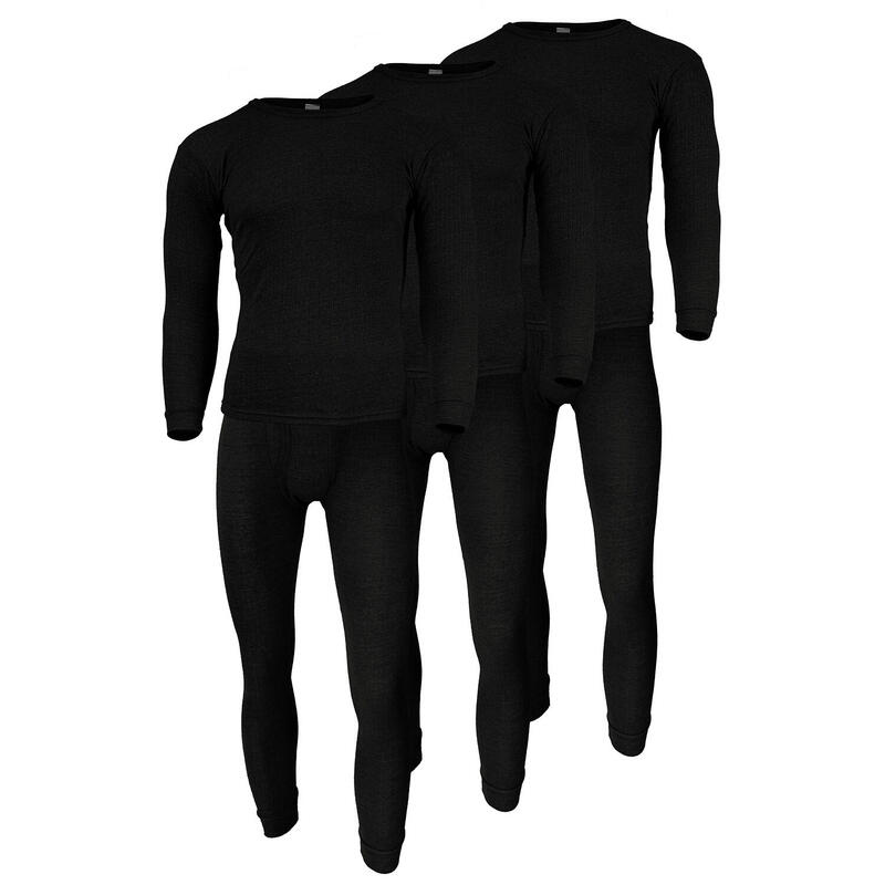 Set 3 sous-vêtements thermiques | Hommes | Noir