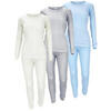 Set 3 sous-vêtements thermiques | Femmes | Creme/Gris/Bleu clair