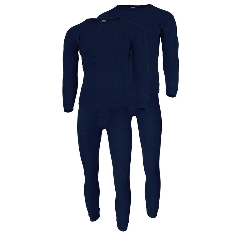 2 peças de roupa interior térmica para homem | Camisa + calças | Azul