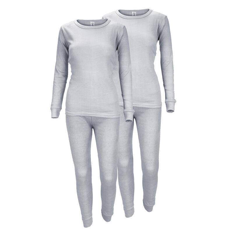 Set 2 sous-vêtements thermiques | Femmes | Doublure polaire | Gris