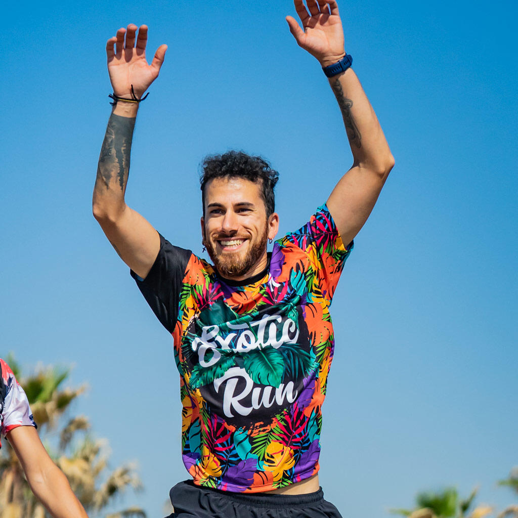 CAMISETA DE RUNNING #EXOTICRUN para HOMBRE - KAMUABU multicolor 90grs 4/4