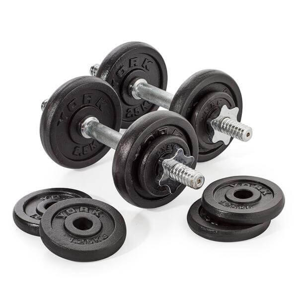 York 20kg Cast Iron Dumbbell Set with Case 5/5