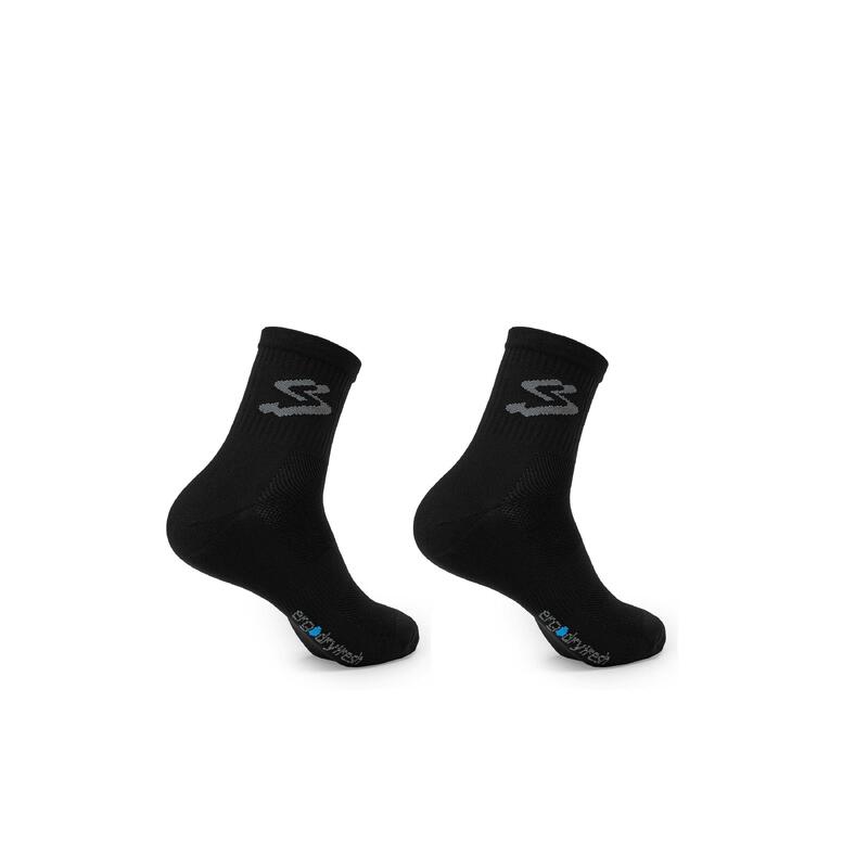 Set sosete ciclism medii 16 cm TOP TEN MEDIUM 2 socks pack - negru