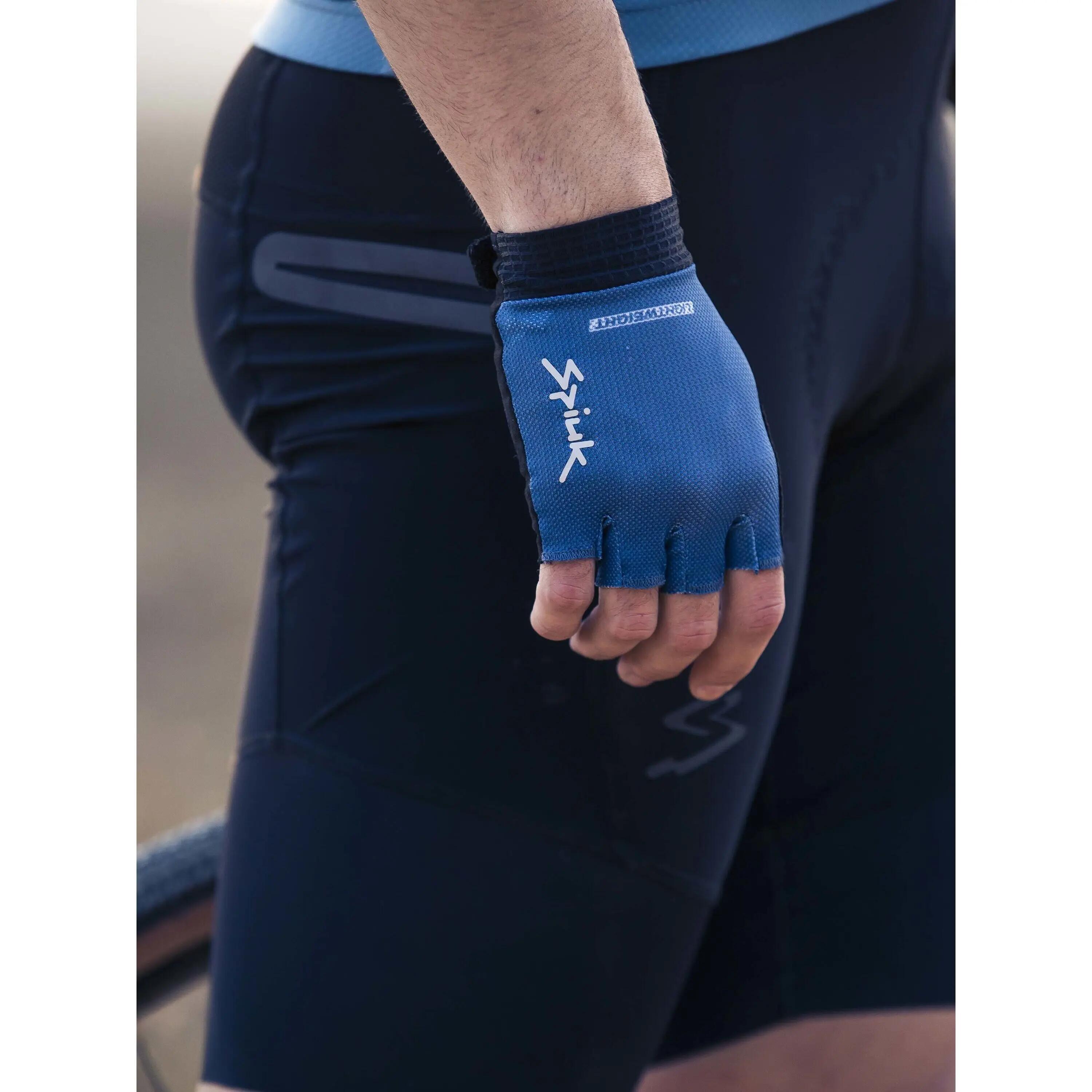 Manusi ciclism degete scurte HELIOS gloves - albastru negru 3/5