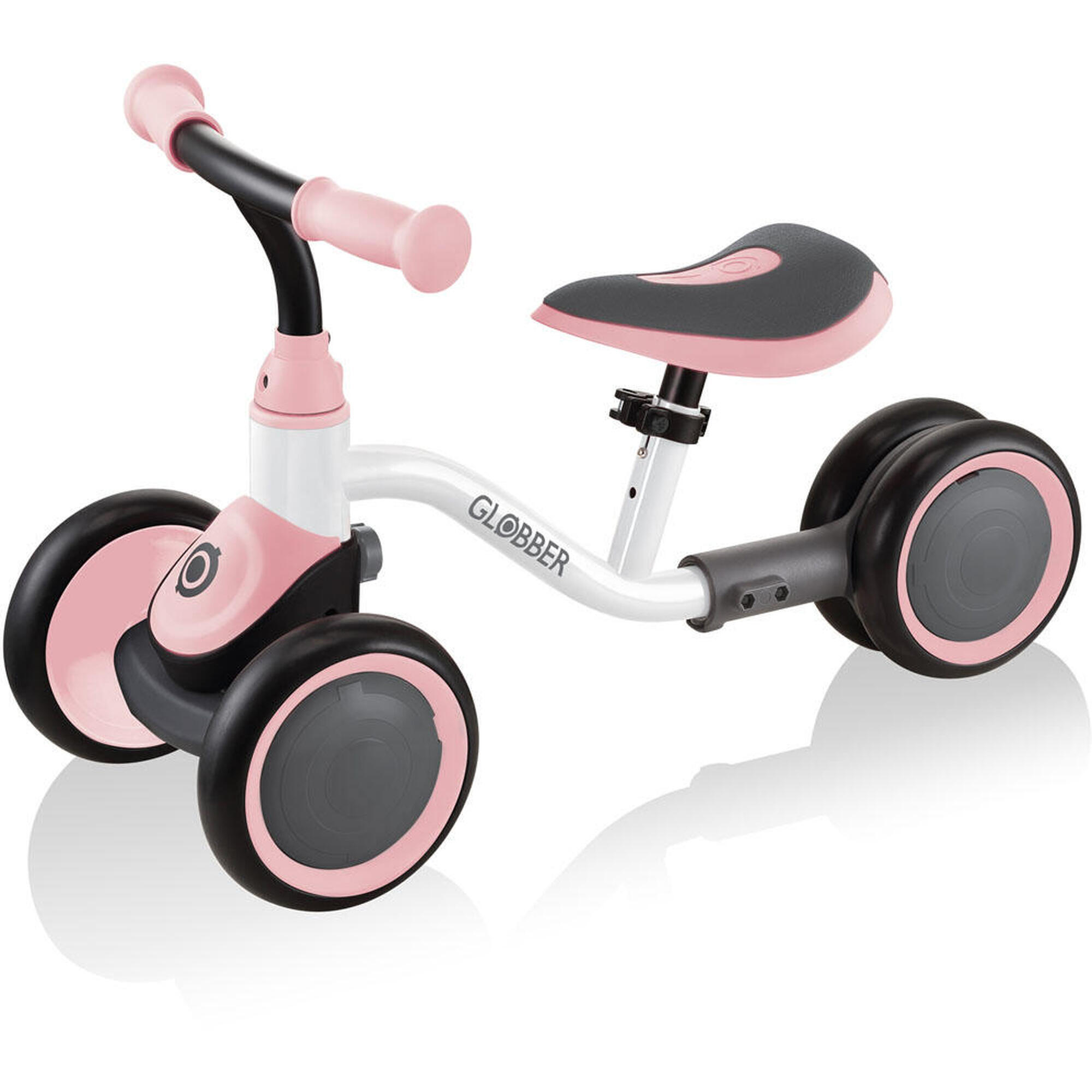 GLOBBER Scooter Laufrad / Vierrad  Learning Bike  White-pastel pink